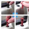 4PCS Black Car Door Lock Knob Covers, Aluminum Alloy Anti-Theft & Anti-Scratch Lift Pin Protectors, Replacement Accessories for 1.96 X 0.47 Inch Door