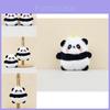 Adorable Mignon Panda Peluche Porte-clés Doux Court Peluche Panda Poupée Remplie Décoration