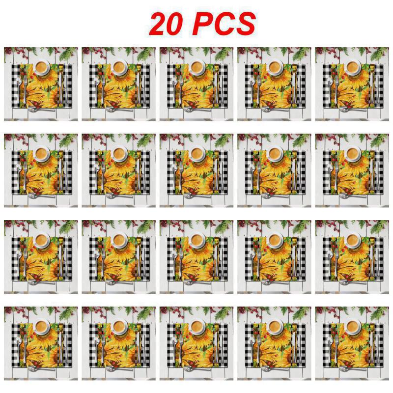 10~50PCS Printed Placemat Wear-resistant And Scratch-resistant Durable Cozy Kitchen Decoration Insulated Placemat Clear Pattern
