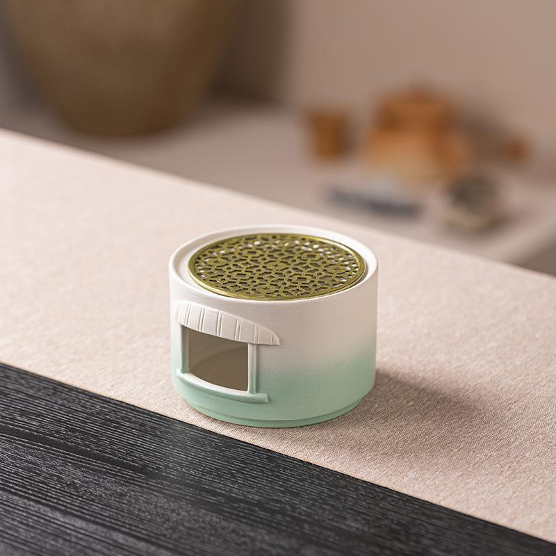 

Japanese-style coarse pottery tea stove small tea warmer candle alcohol stove household outdoor candle warm tea base tea set accessories