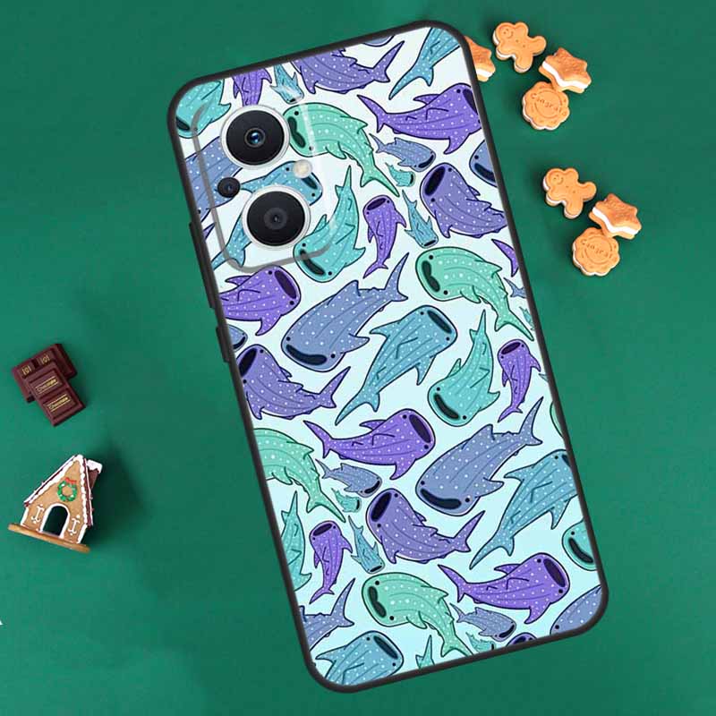 Cute Ocean Whale Fish Case For OPPO Reno 14 F 13 12 11 10 Pro 8T 8 7 Lite Cover For OPPO Find X8 X6 X5 X9 Pro Coque
