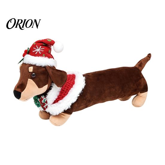 Soft Plush Decor for Bar Christmas Dachshund Toy, Cute Dog Stuffed Animal with Santa Hat Sweater, Holiday Themed Toy Ornament Home Shelf Display,