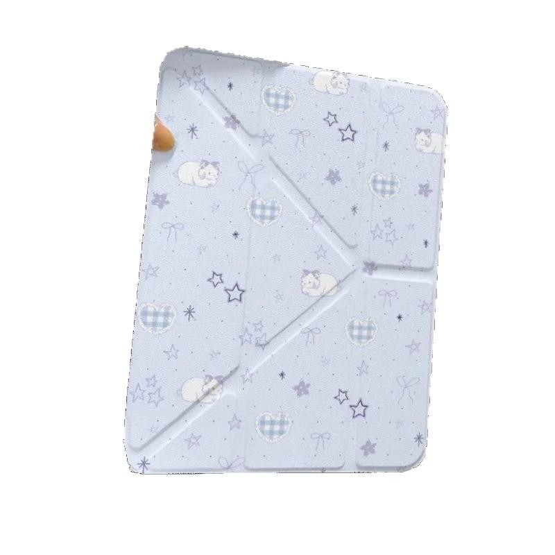 Y-shaped purple star sheep iPad Air 6 protective case, Apple 10th generation acrylic tablet case, 10.9-inch, 5