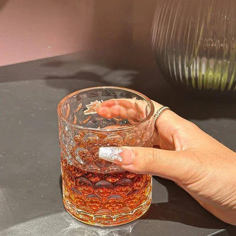 280ml Whiskey Glass Household Heat-resistant Glass Water Cup Summer Fruit Drink Beer Cold Drink Cup High Value Wine Glass