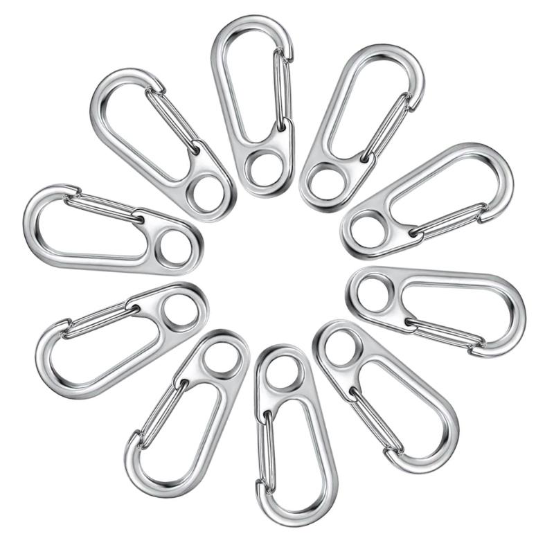 

10Pcs Zinc Alloy Carabiner Keychain Clip Spring Snap Hook Clip Buckle Heavy Duty Belt Key Holder Mini Keychain Carabiner