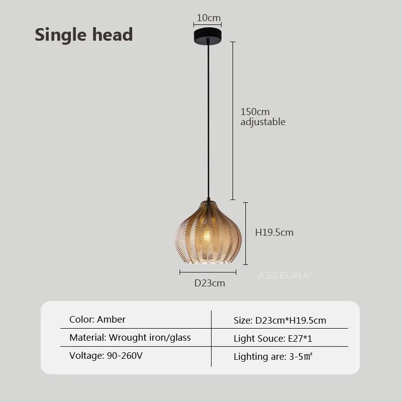Retro Glas Pendelleuchte Foyer Esszimmer Schlafzimmer Pendelleuchten Kaffee Wohnzimmer Restaurant Hotel Innen LED Hängelampe