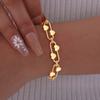 Dainty Heart-shaped Bracelet for Women,Stainless Steel Waterproof Oval Handmade Chain Bracelet, Charm Jewelry Gift