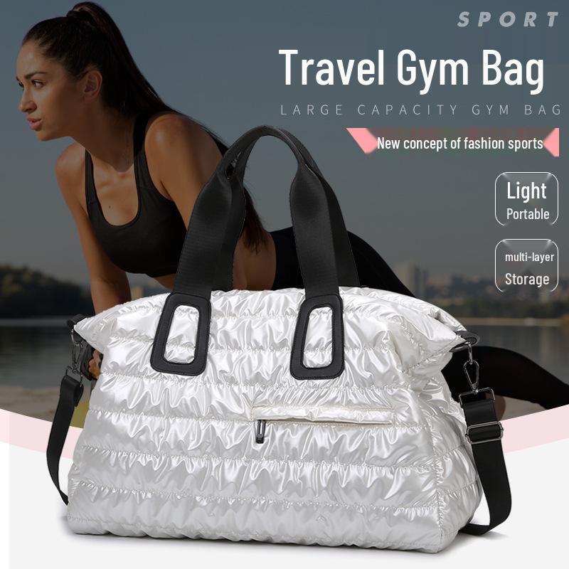 Waterproof High-Capacity Travel and Sports Bag - Unisex Shiny Design for Gym and Swimming