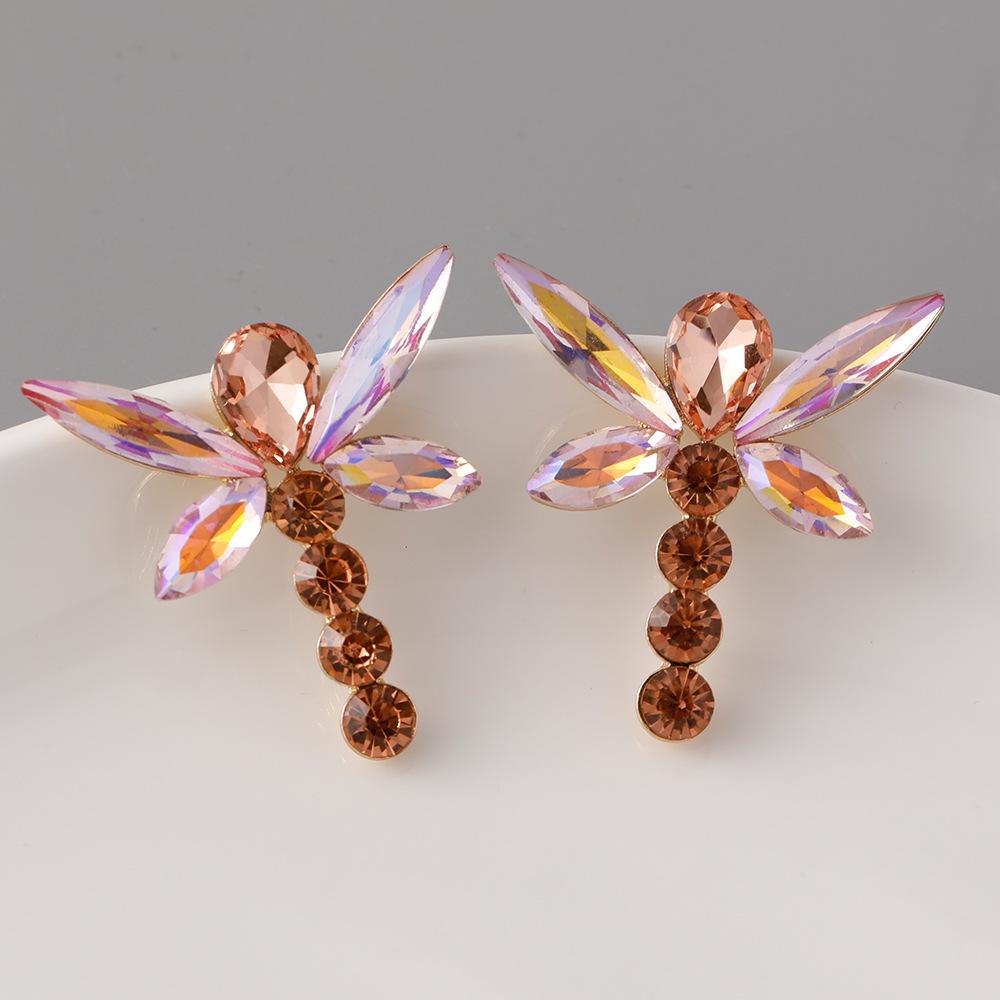 

Серьги-стрекозы из цветного сплава с бриллиантами серии Insect, модные серьги для женщин, ювелирные изделия, подарки, аксессуары для вечеринок