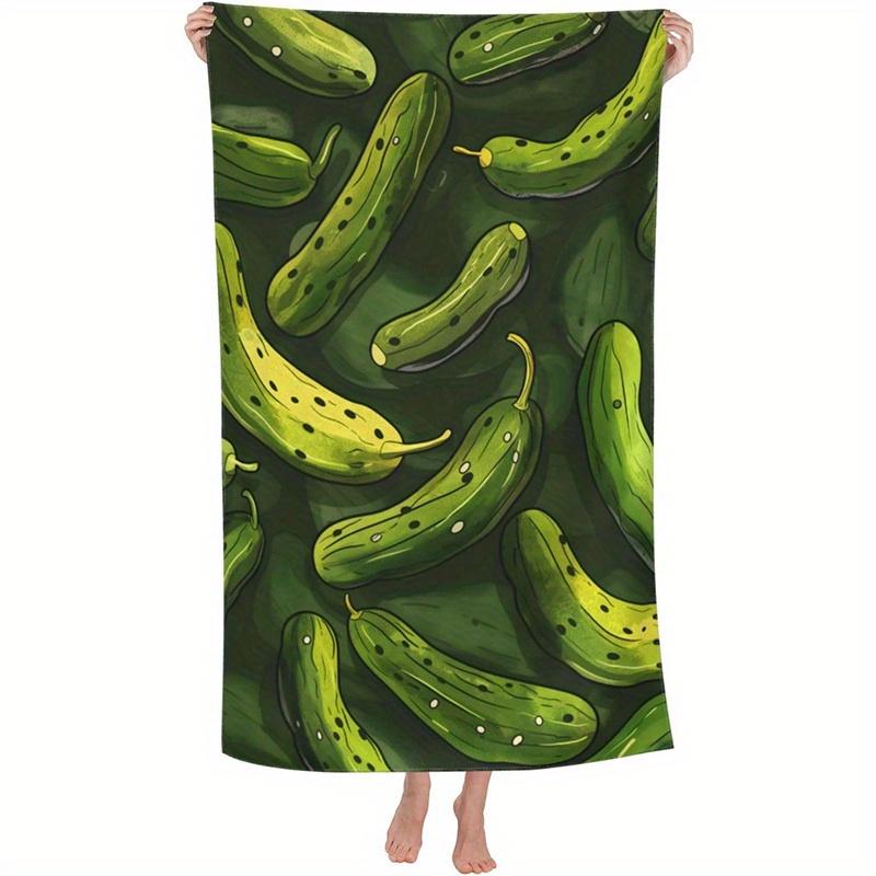 

Beach Towel Cucumber Pattern Sun Protection Windproof Suitable for Swimming Pool Camping Travel Blanket W40*H60(CM)