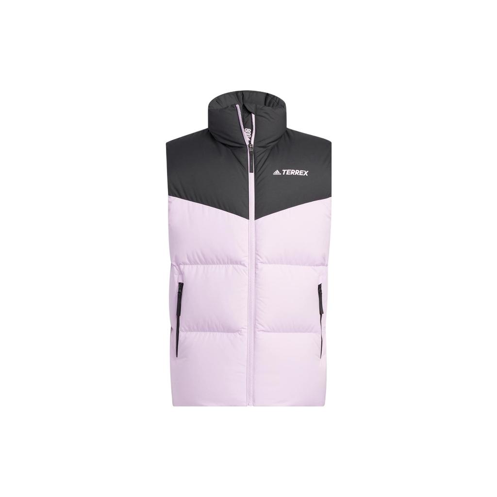 Adidas Solid Color Logo Print Zipper Sleeveless Vest Unisex Vests Pink HR8435