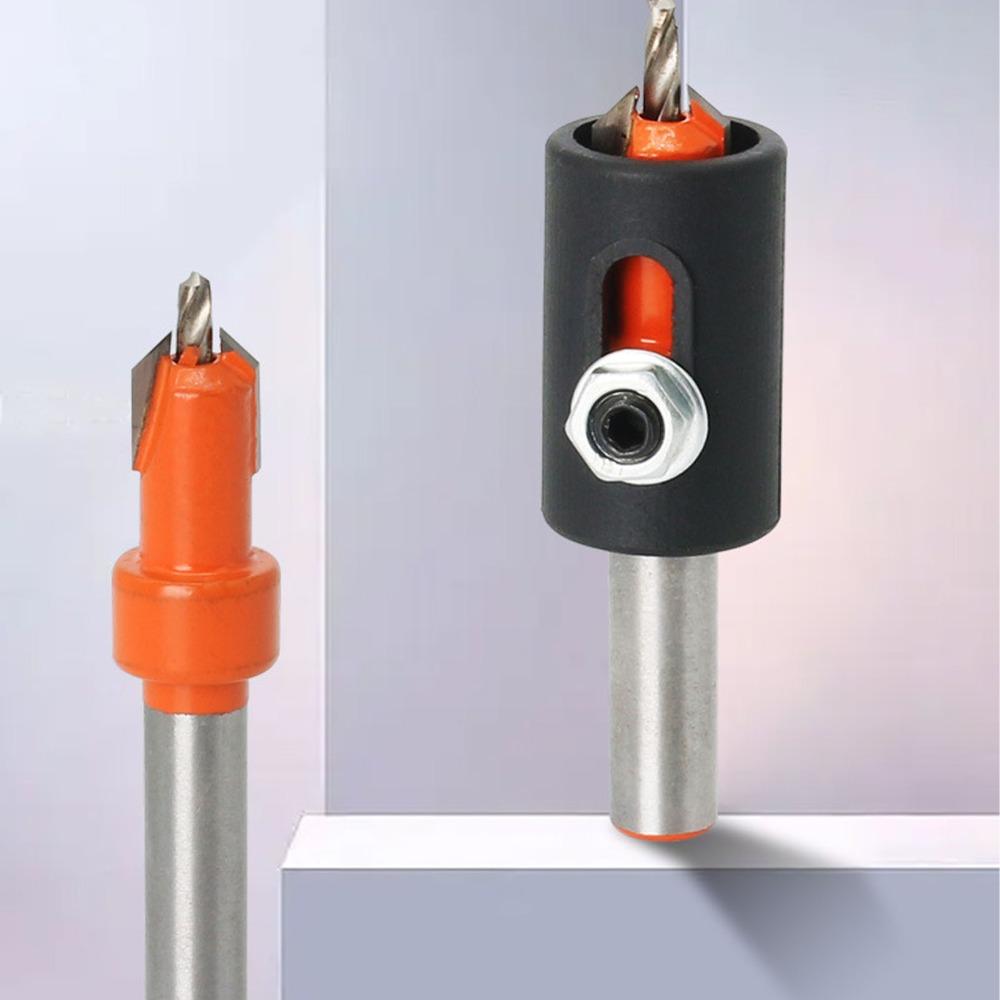 5pcs High Carbon Steel Countersink Drill Bit Set 8mm Shank Woodworking Drill Bit  For Woodworking