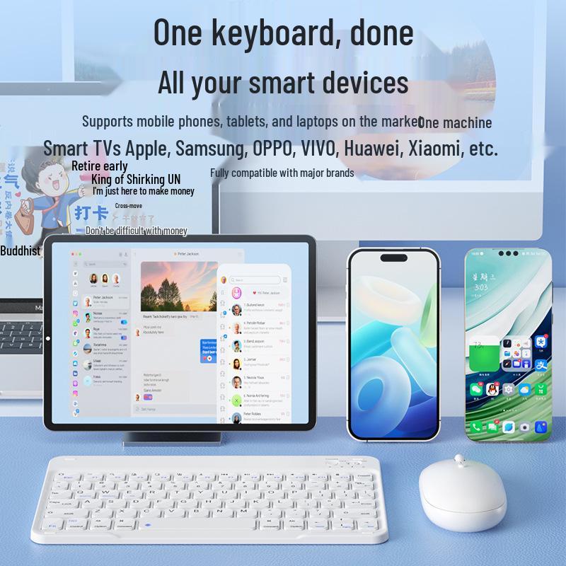 BOW HANGSHI X19 Universal Bluetooth Keyboard for Tablets & Phones