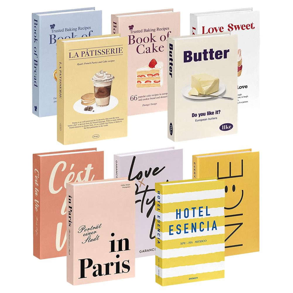 Elegant Paper Simulation Books Set of 5 for Stylish Interiors