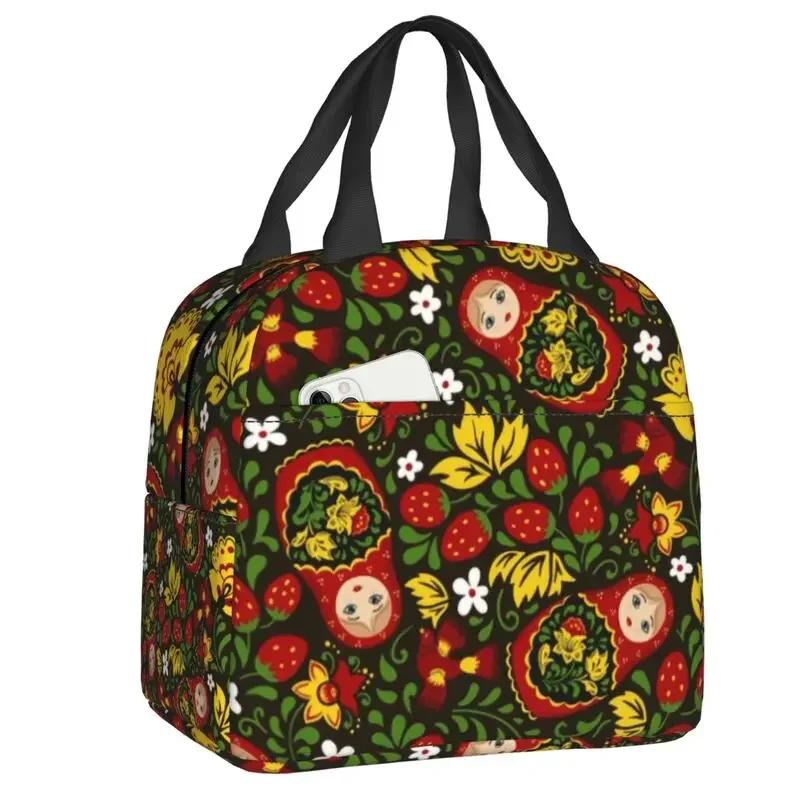 Russia Matryoshka Doll Lunch Box Women Cooler Thermal Food Insulated  Bag School Children Student Resuable Picnic Tote Bags