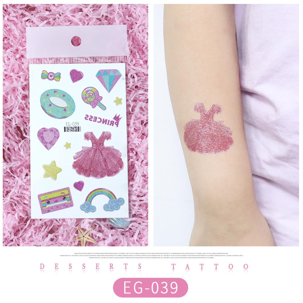 Glitter Princess Tattoo Stickers for Kids – Perfect for Party Desserts