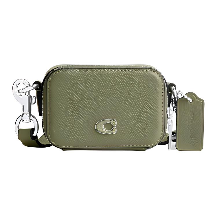 

Coach Mini Solid Color Letter Logo Hardware Zipper Closure Crosshatch Leather Shoulder Bag Men Shoulder Bag Olive-Green CP271-MOS Basic Set (Bag+Dust Bag)