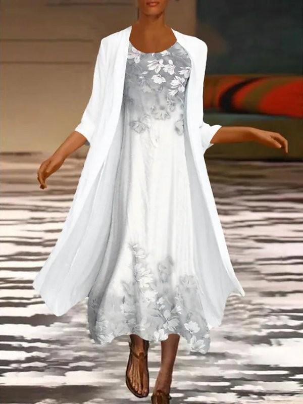 2025 Summer Multi-color Loose Two-piece Set with Mid-length Sleeves