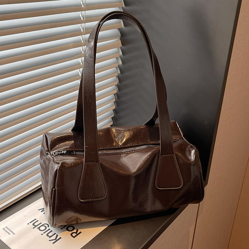 

Премиальная нишевая сумка 2025 осень и зима новая ретро сумка-багет под мышкой женская повседневная универсальная наплечная сумка темно-коричневого