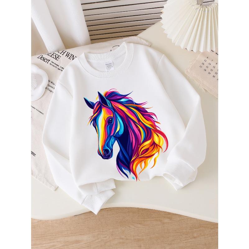 Kids Sweatshirt,Casual Sweatshirt Printed Round Neck Pullover, Round Neck Fashion Sweatshirt Featuring Prints, Autumn and Winter