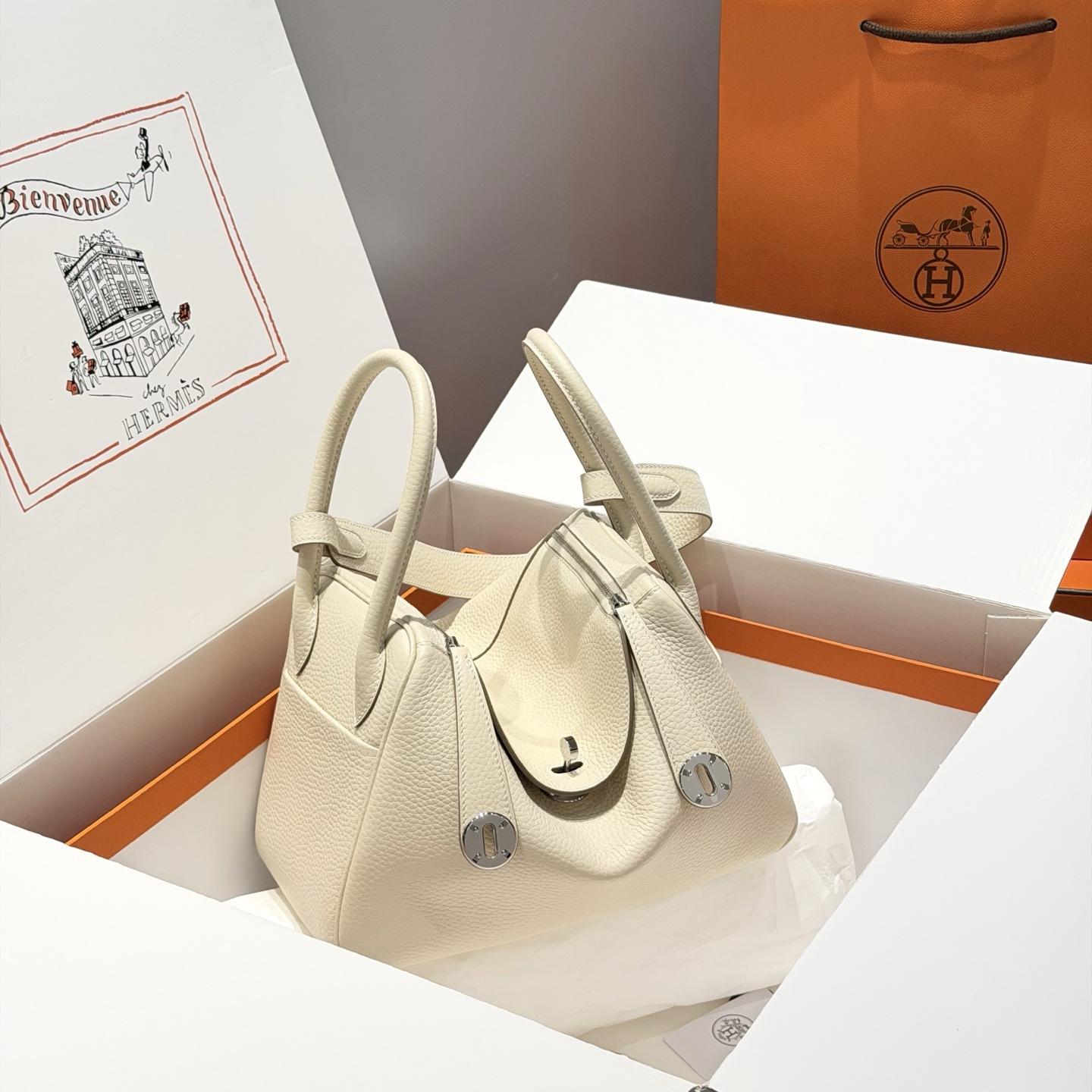 

H Home Stainless Steel Hardware TC Genuine Leather Lindi Bag 19/26/30 Lychee Pattern Head Layer Handheld Doctor s 26x18x12 (cm)