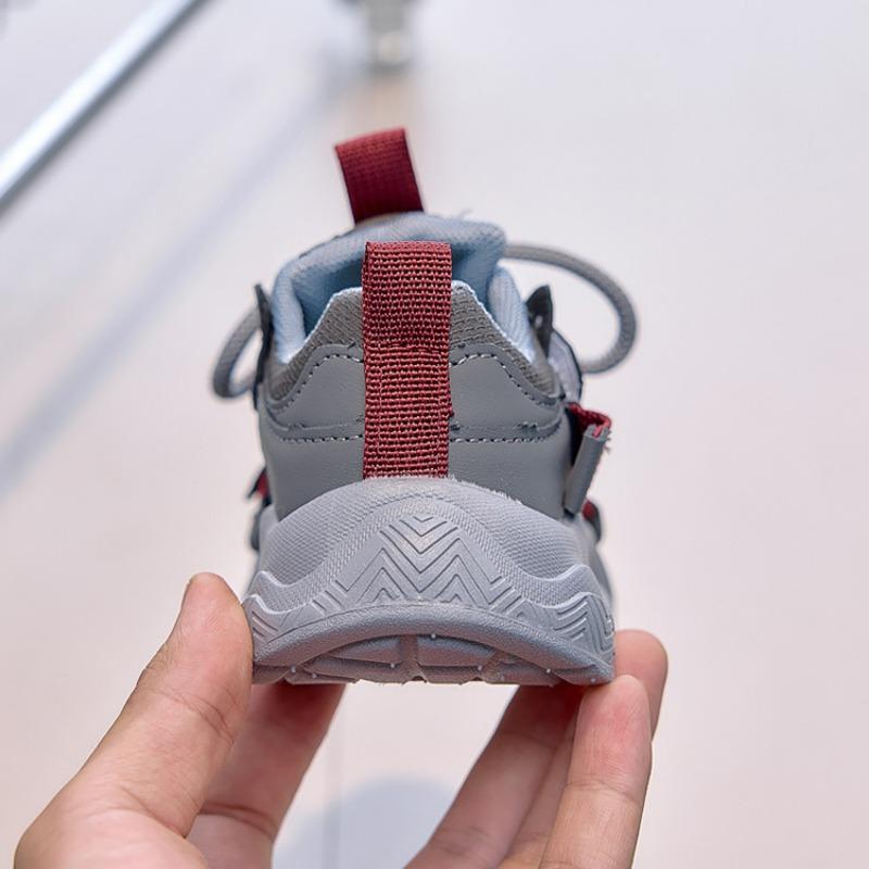 Girls Sports Shoes Autumn New Style Boys Leather Faced Casual Dad Shoes Soft Sole Running Shoes