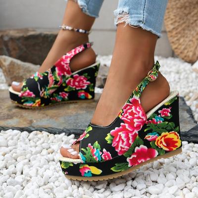 Large Fish Mouth Slope Heel Sandals for Women's 2024 Summer New Fashion Thick Sole Exquisite Sandals