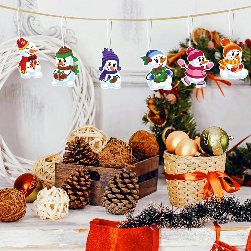 24 Zestawy Świątecznych Zestawów do Tworzenia Bałwana - Zimowe Ozdoby DIY Dekoracje Zestawy Artystyczne - Zrób Własne Naklejki Bałwana Sztuka i Rzemiosło
