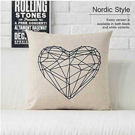 Nordic Concise Geometric Design Home Decor Cotton Linen Cushion Cover Animal Deer Letter Style Sofa Throw Pillow Case Cojines