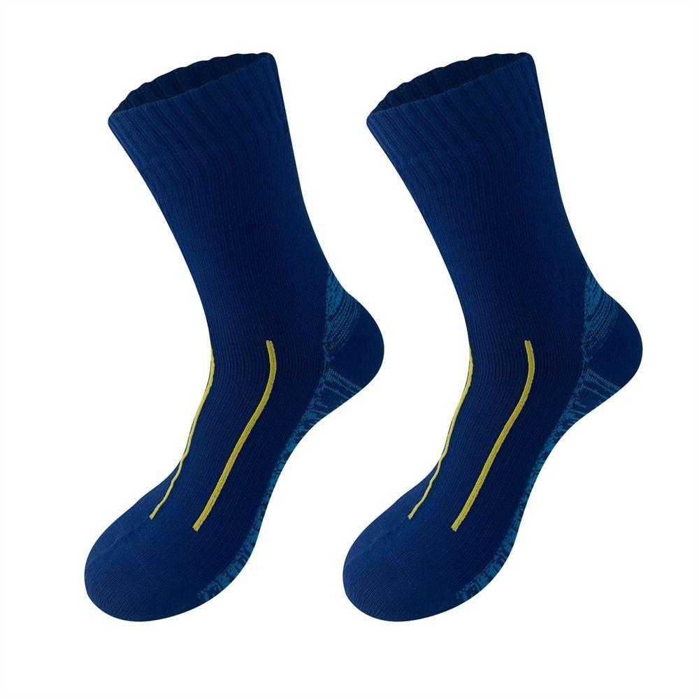 Winter Skiing Men Waterproof Socks Thickened Wading Sock Waterproof Socks  Cycling Camping S-Dark blue