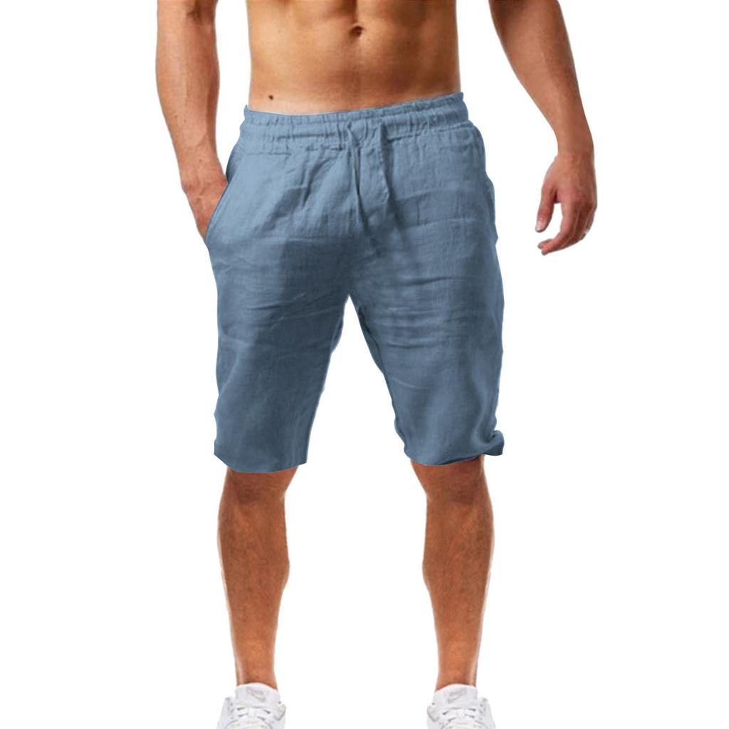 Pánské plážové šortky Ležérní Volné Krátké kalhoty Léto Bavlněné a plátěné šortky Pánské sportovní kalhoty do tělocvičny