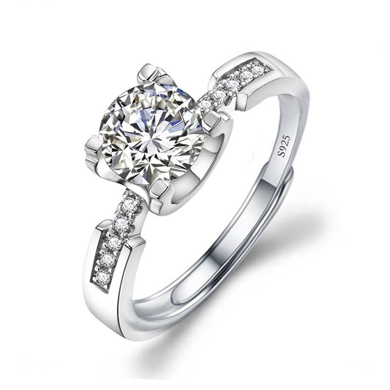 Imitation Diamond Ring For Women Girls Adjustable Opening Finger Ring Senior Exquisite Jewelry Wedding Bride Accessories