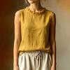 Damen Shirt Locker Geschnitten Ärmellos Rundhals Rüschenbesatz Lässige Oberteile Einfarbige Sommer Tanktops Tägliche Kleidung