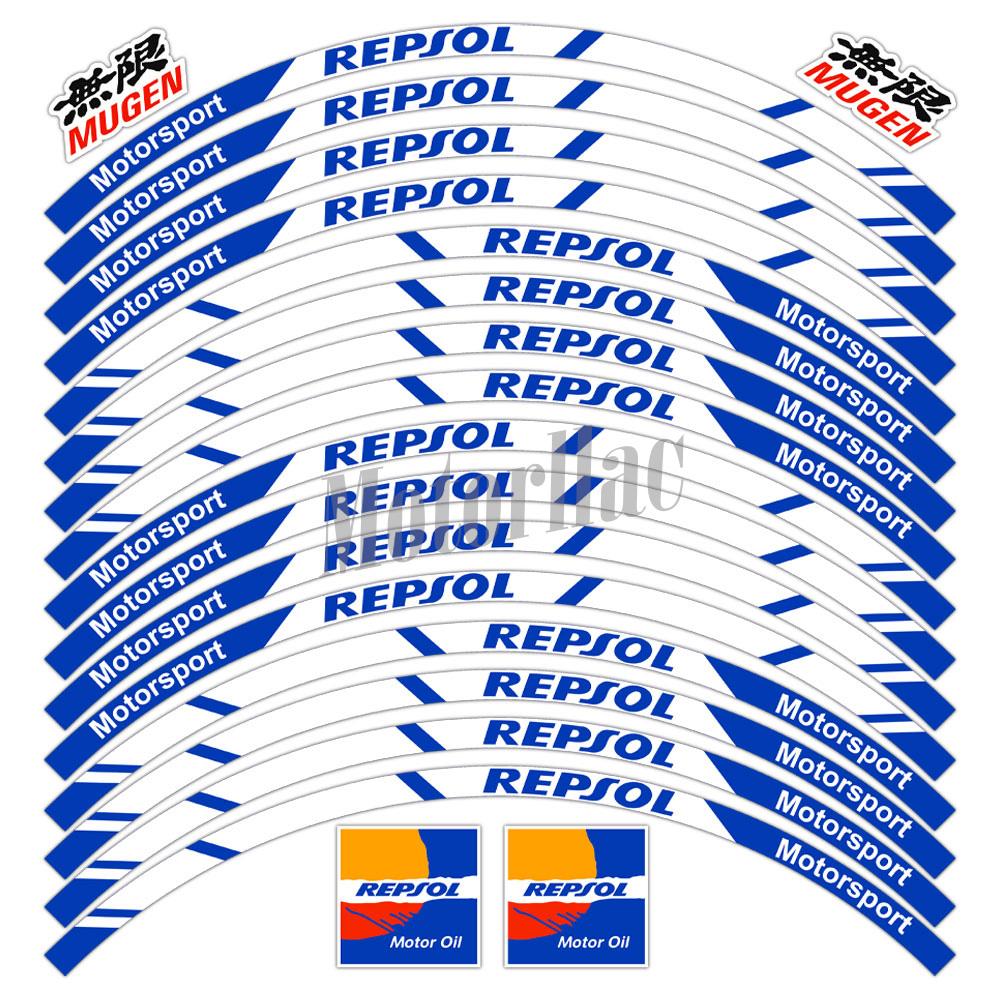For Repsol CBR CBR650rr Reflective Motorcycle Wheel Sticker Rim Stripe Decal 17" Hub Tape Accessories Waterproof 2025