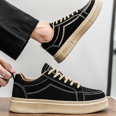 Lente Veelzijdige Heren Leer Casual Schoenen Port Stijl Retro Platform Jeugd Boardschoenen Platte Schoen Hot Sale Student Casual Sneakers