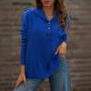 Women's Long Sleeve Sweater with Button Down Collar Loose Fit Color Casual Pullover