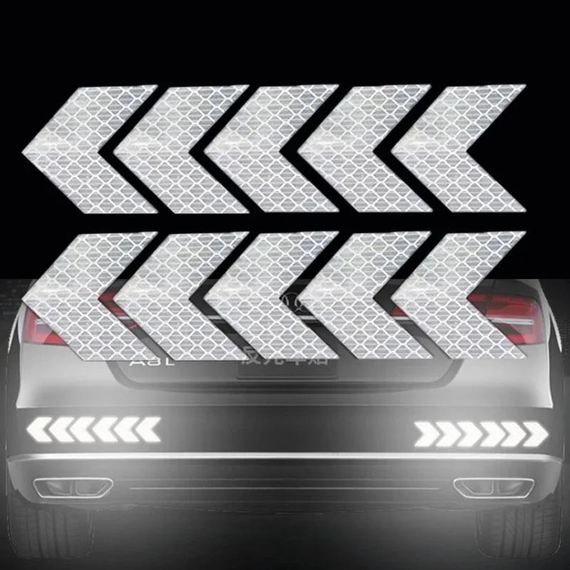 High Reflective Car Safety Reflective Arrow Stickers Car Motorcycle Truck Helmet Safe Warning Markers Decals Auto Exterior Decor