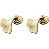 Cabinet Knobs Handles Drawer Knobs Ginkgo Leaf Shaped Dresser Closet Door Pulls Furniture Pull Handles For Drawer Wardrobe Closet 2pcs - DD