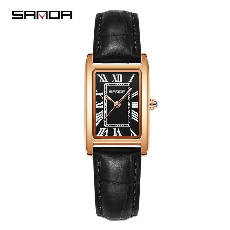 Orologi SANDA Quadrati Retro per Coppia - Eleganti, Impermeabili, al Quarzo, da Polso per Uomo e Donna