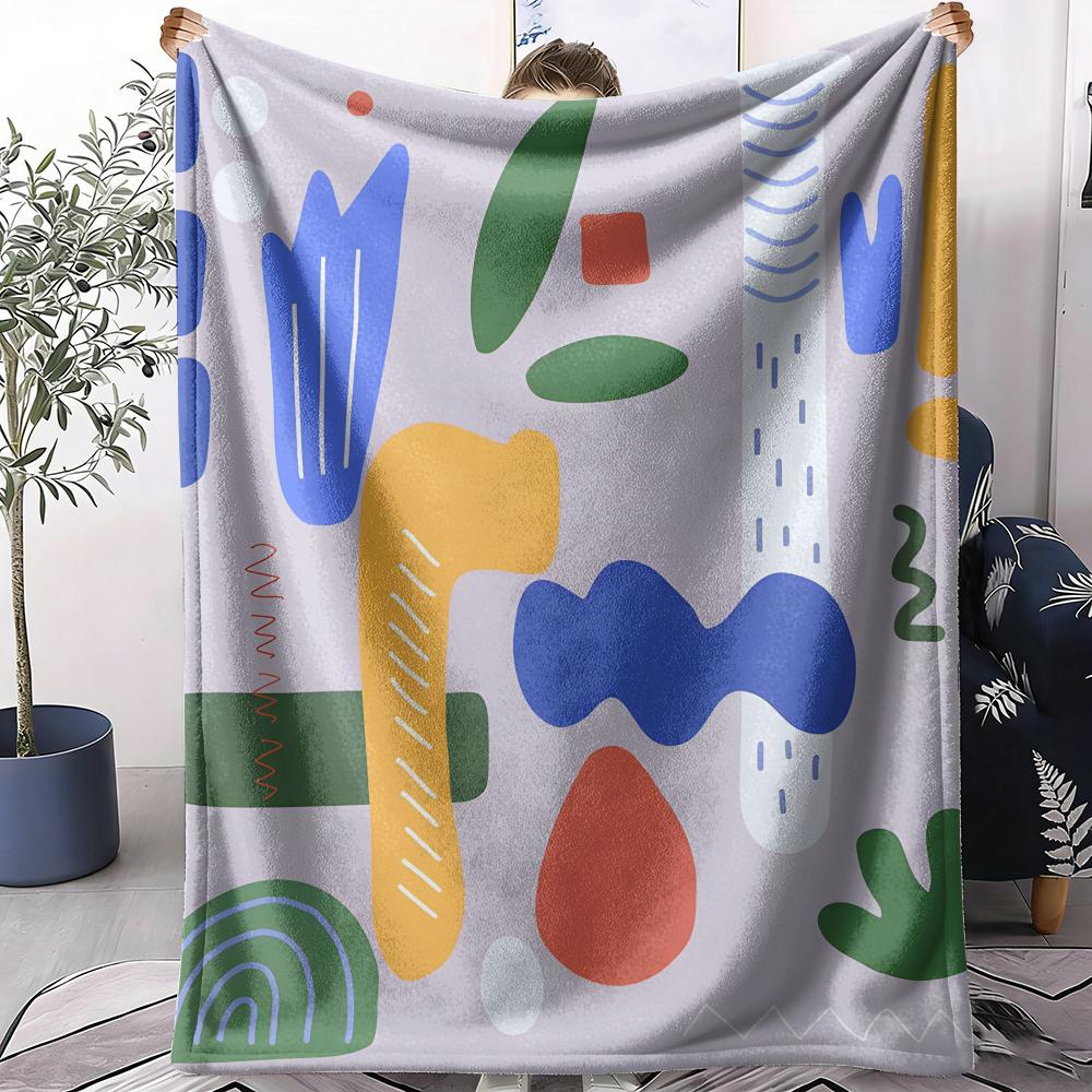 Colorful Vectors Throw Soft Flannel AC Blanket Lightweight Summer Nap Throw Cozy  Blanket for Sofa Bed Travel Home
