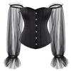 JYL Women's Court Shaping Beauty Body Chest Top with Mesh Long Sleeves