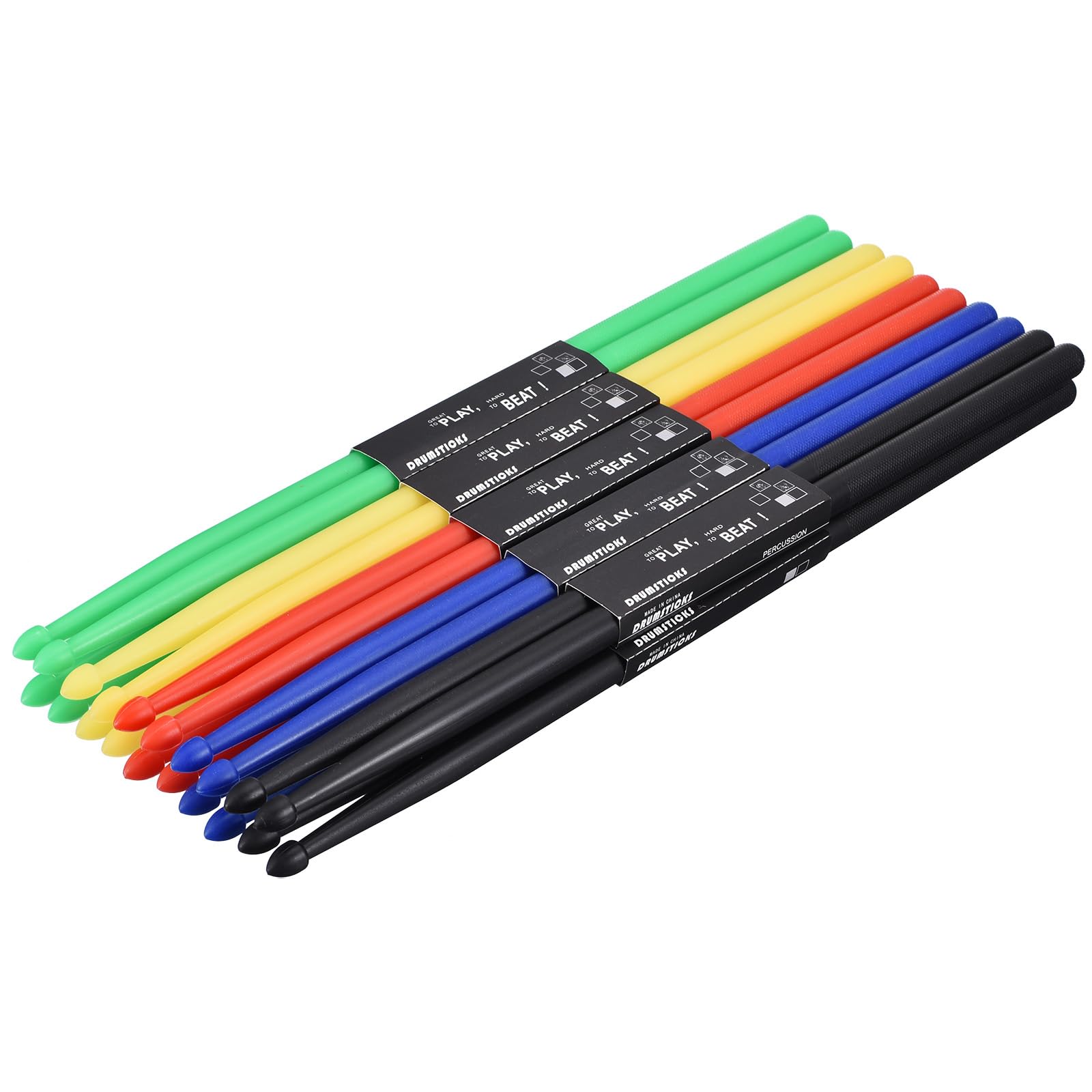 

uxcell 10 Pairs of 5A Classical Drumsticks with Non-Slip Handle Grip and Plastic Nylon Drumsticks with Wood Tip for Percussion and Drums