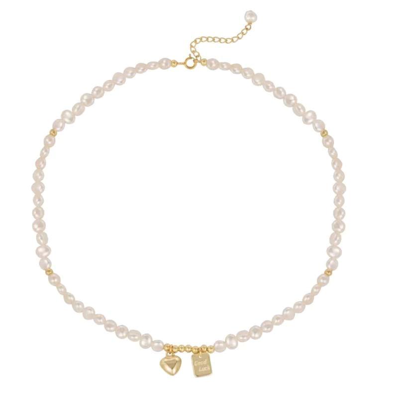 Natural Freshwater Pearl Bracelet with Heart Charm - Elegant, Versatile, 2024 Trend Jewelry for Women