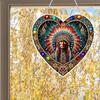 PVC Glass Special Shaped Vintage Pattern Diamond Painting Hanging Suncatcher Diamond Drawing Suncatcher Ornament for DIY Craft