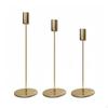 Minimalist Metal Candle Holder Gold Finish Sleek Line Candlestick for Modern