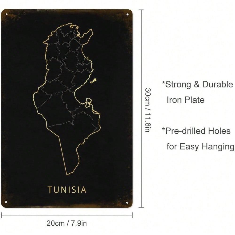 Tunisia Vintage Tin Metal Sign Retro Wall Art Home Bar Cafe Decor