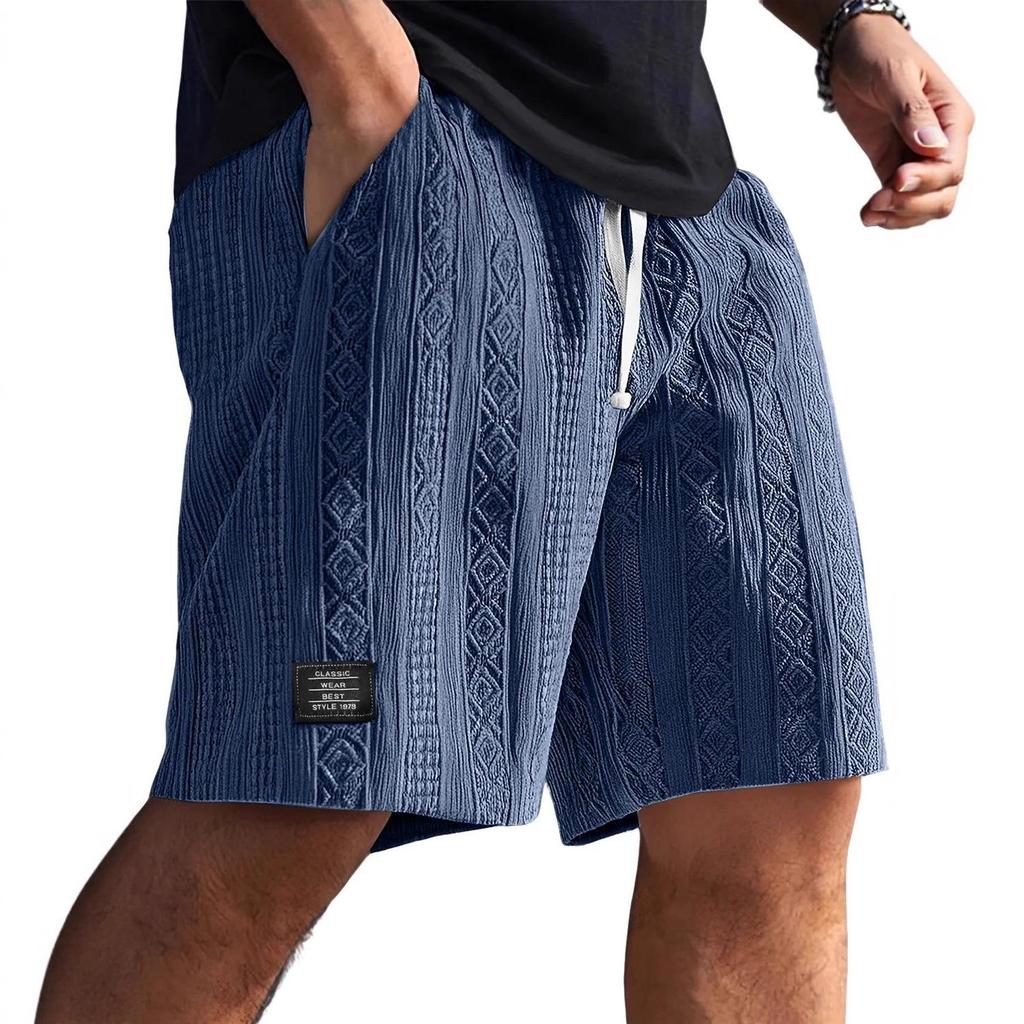 2026 Euro-Amerikaanse Stijl Heren Multi-Pocket Wijde Pijp Casual Jacquard Shorts