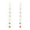Stylish Long Dangle Earrings Jewelry with Unique Colorful Geometric Design and Synthetic Gems for Parties and Dates
