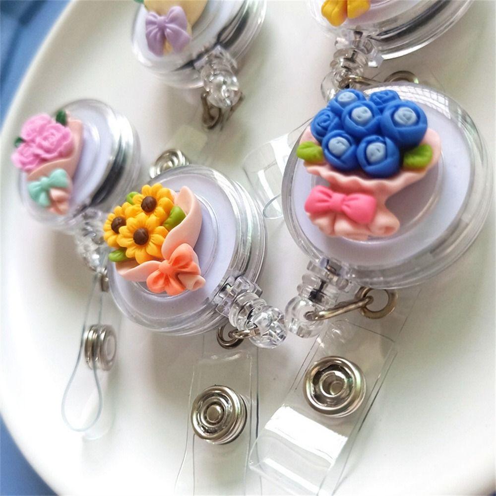 Name Tag Nurse Badge Reel Retractable Easy Pull Buckle Kawaii ID Card Holder  Hospital Use