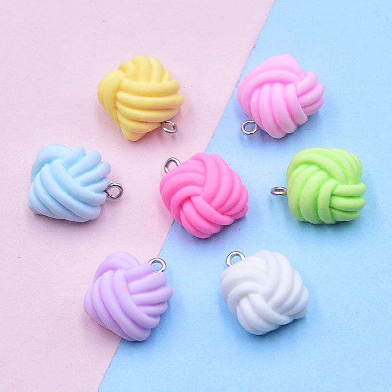 Pastel Plush Pom-Pom Keychain Pendant for DIY Jewelry & Accessories